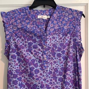 Vineyard Vines purple floral drop waist dress